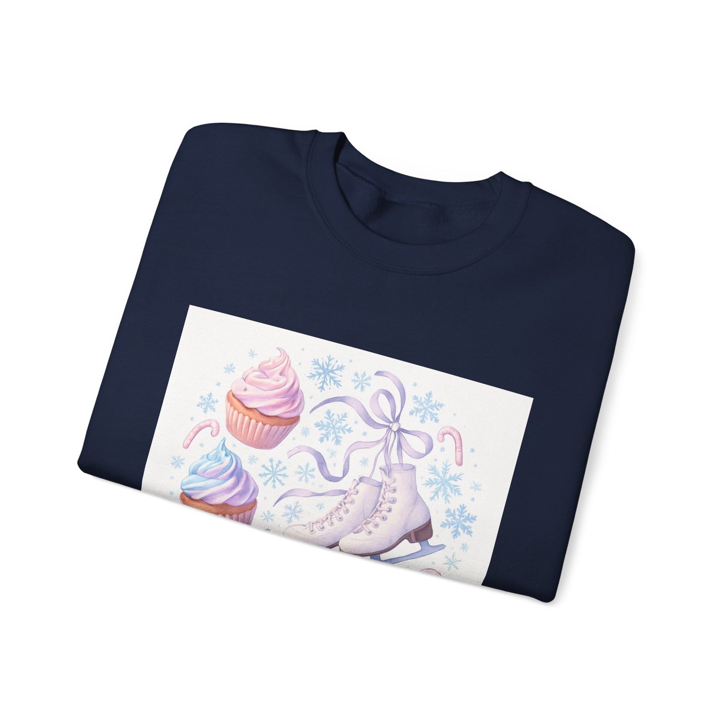 Winter Magic Party Sweatshirt — Ice Skates & Cupcakes Cozy Crewneck