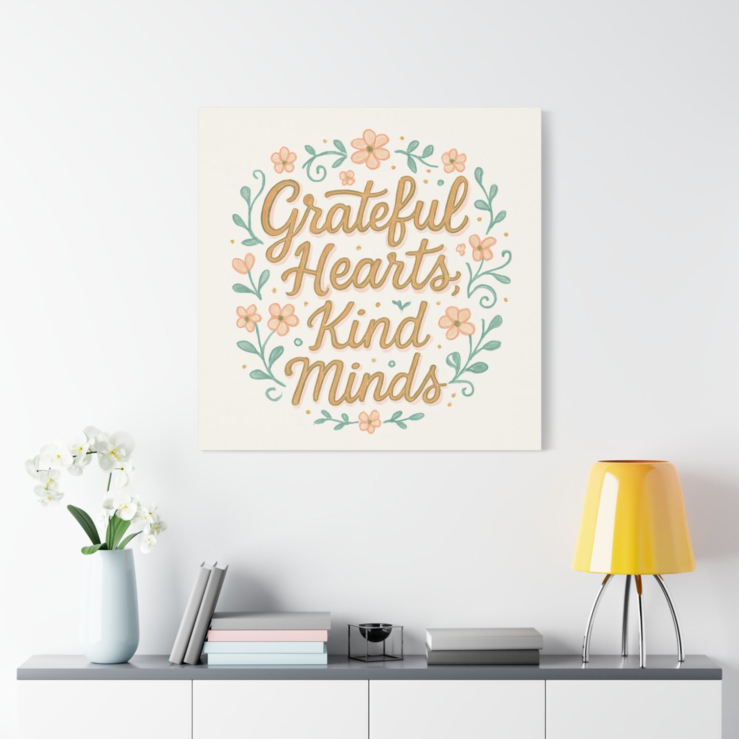 Grateful Hearts Kind Minds Canvas Wall Art