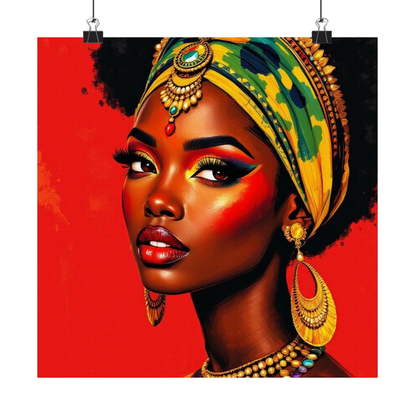 Vibrant Afrocentric Wall Art, Matte Vertical Posters for Home Decor, Stylish Gift for Black Culture Lovers, Bold Afro Art Prints, [...]