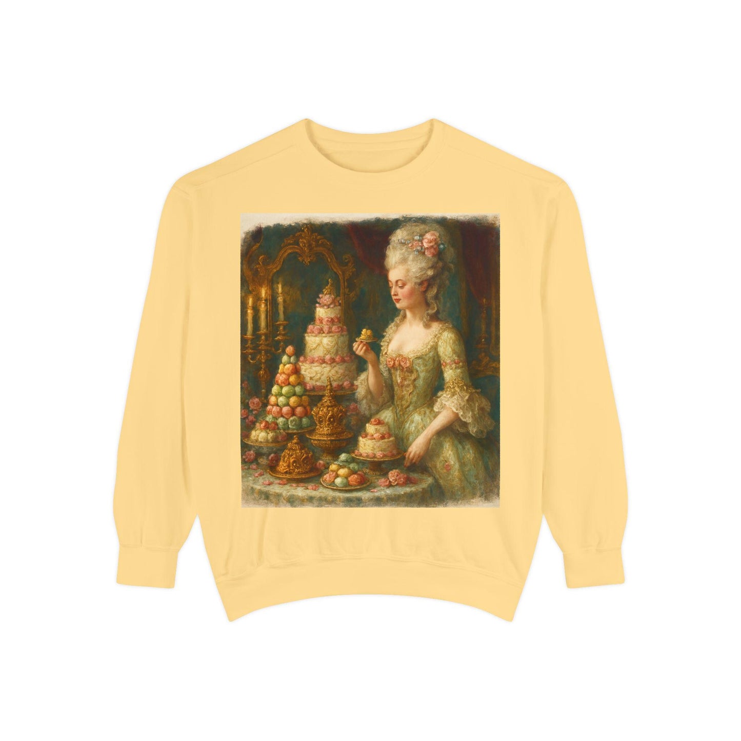 Marie Antoinette Pastry Still Life Sweatshirt | Rococo Cake Painting