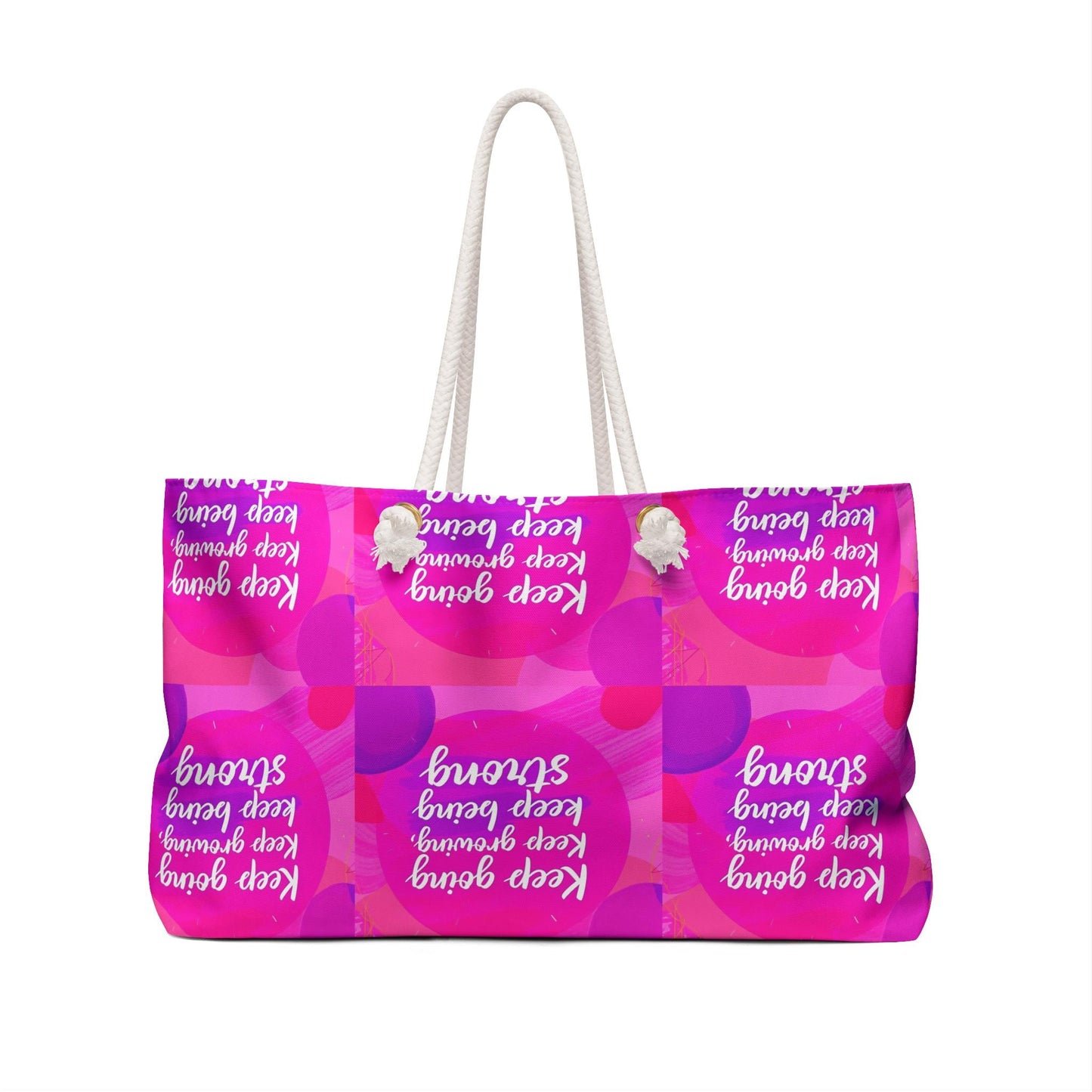 Inspirational Weekender Bag, Travel Tote, Gym Bag, Gifts for Her, Motivational Quote Bag, Weekend Getaway Essentials