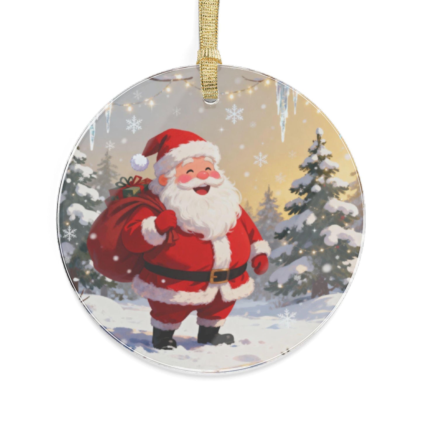 Festive Acrylic Ornaments: Santa Claus Holiday Decor, Christmas Tree Decorations, Personalized Gifts, Winter Wonderland Keepsakes