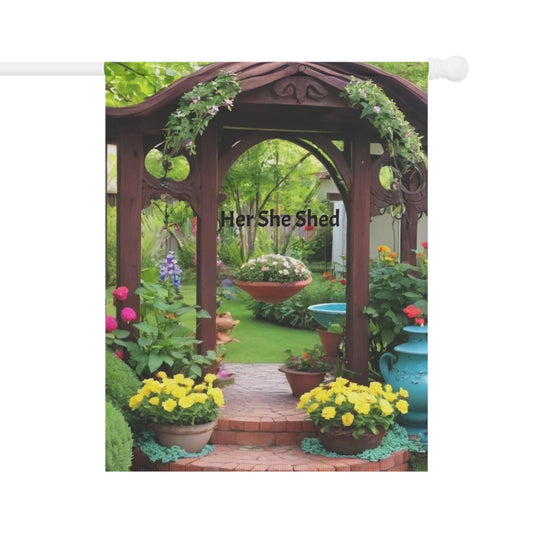 Garden & House Banner - Vibrant Outdoor Decor for Garden Lovers, Home Entrance Decoration, Seasonal Welcoming Sign.