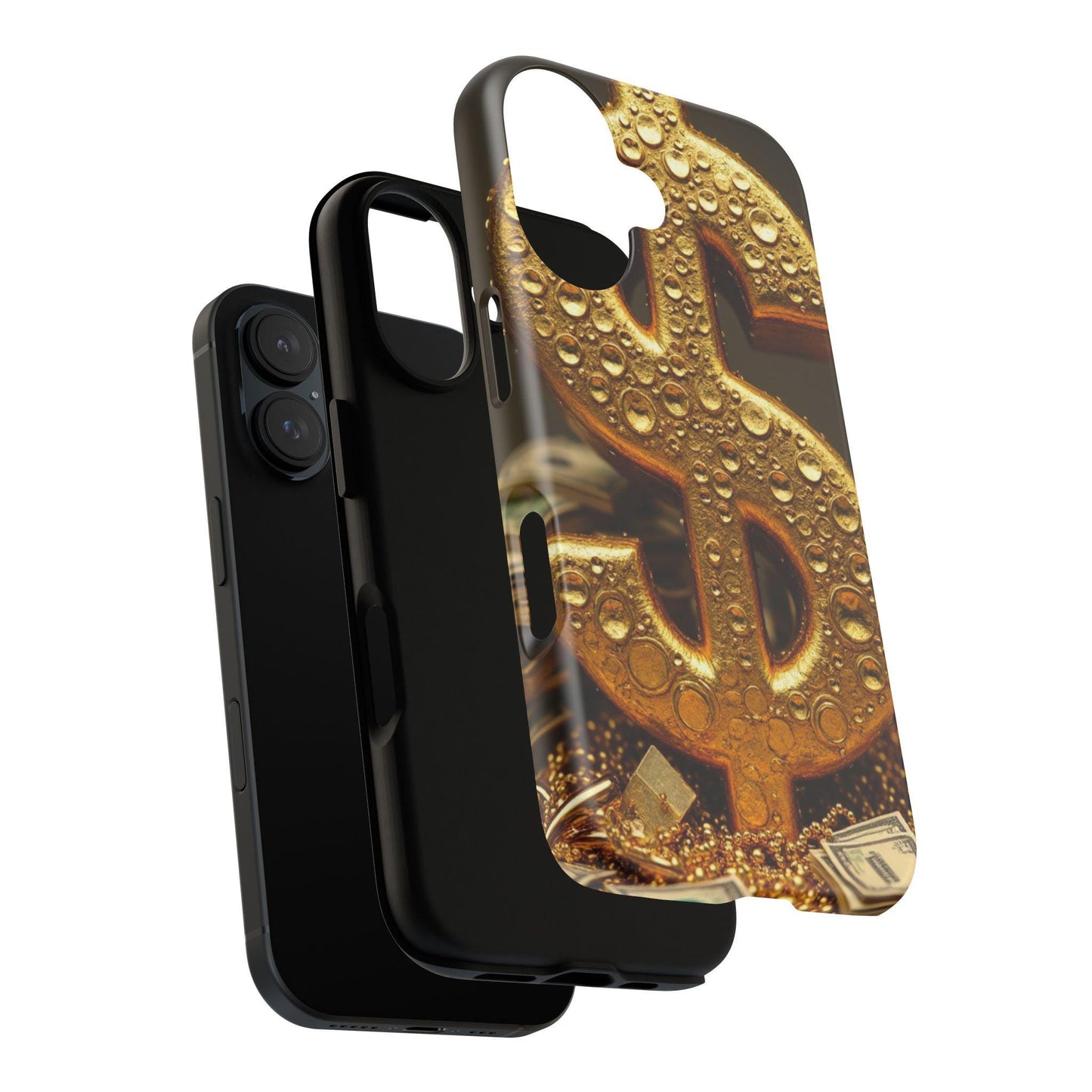 Gold Dollar Symbol Phone Case, Tough Phone Cases, Money Design, Unique Gift, Stylish Mobile Accessory