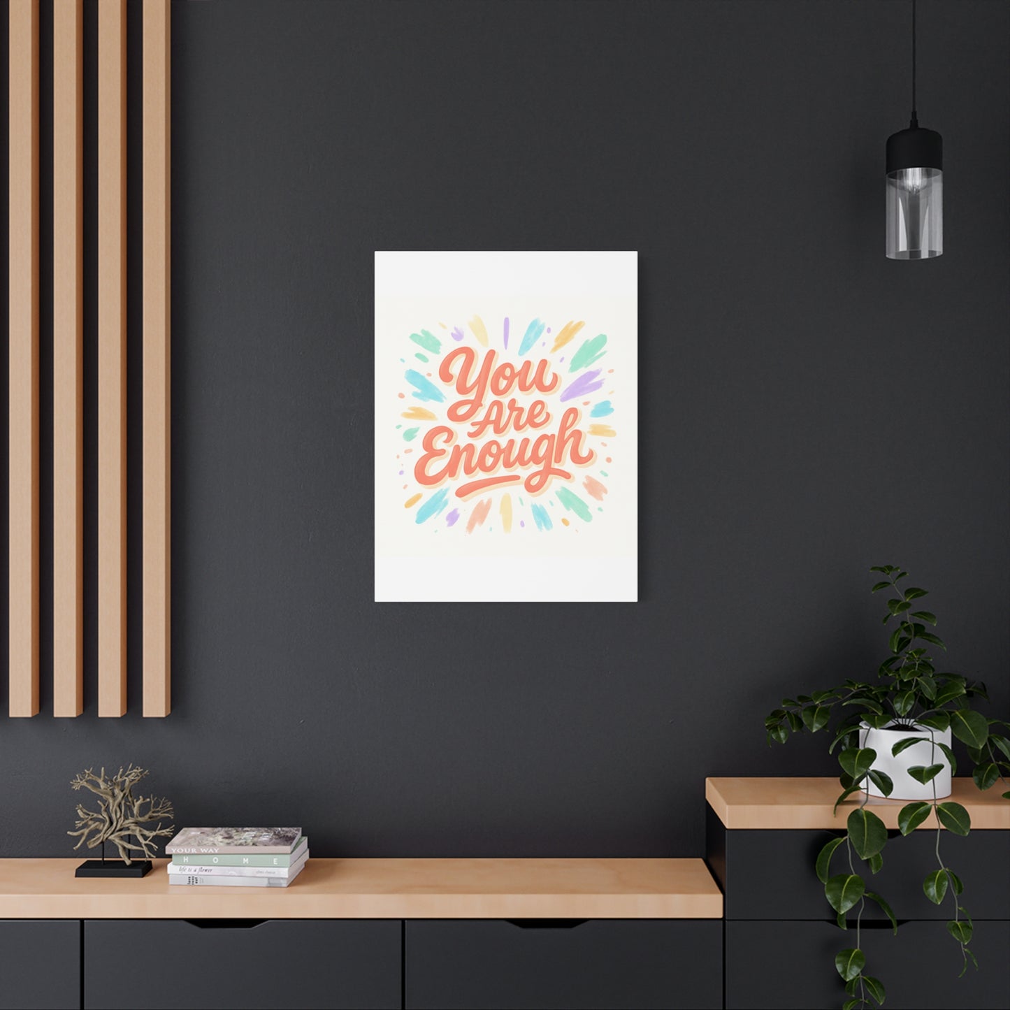You Are Enough Canvas Wall Art — Inspirational Motivational Quote