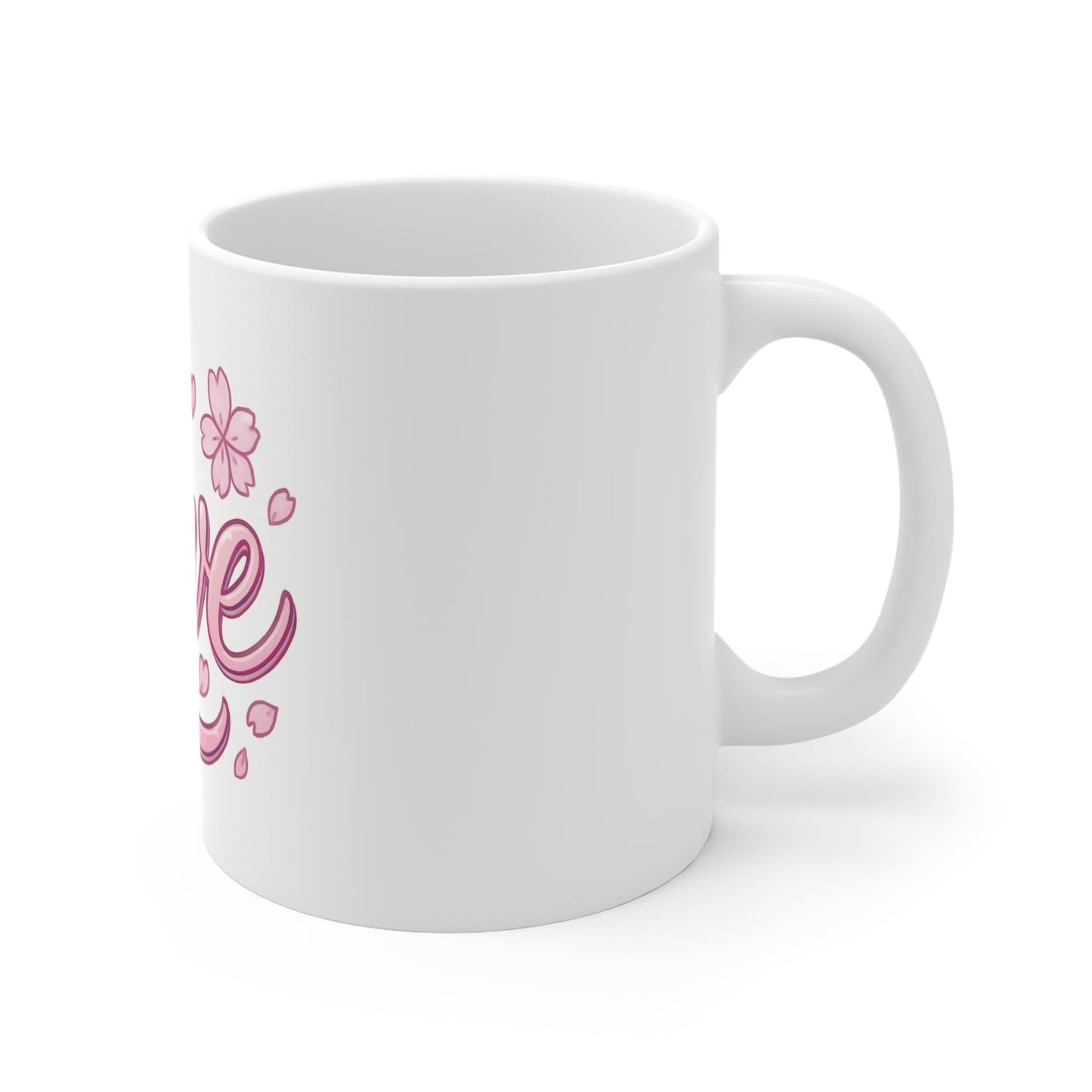 Floral Love Coffee Mug: Valentine's Day Gift, 11oz Ceramic