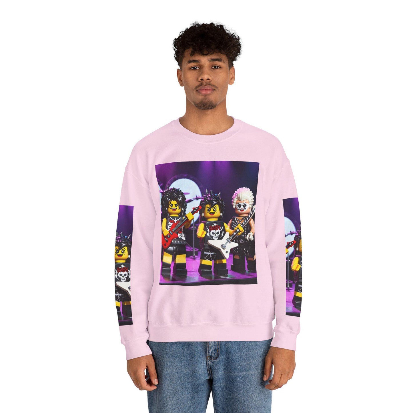Rocking LEGO Band Sweatshirt, Unisex Rock Style Crewneck, Music Lover Gift, Fun Party Apparel, Retro LEGO Design