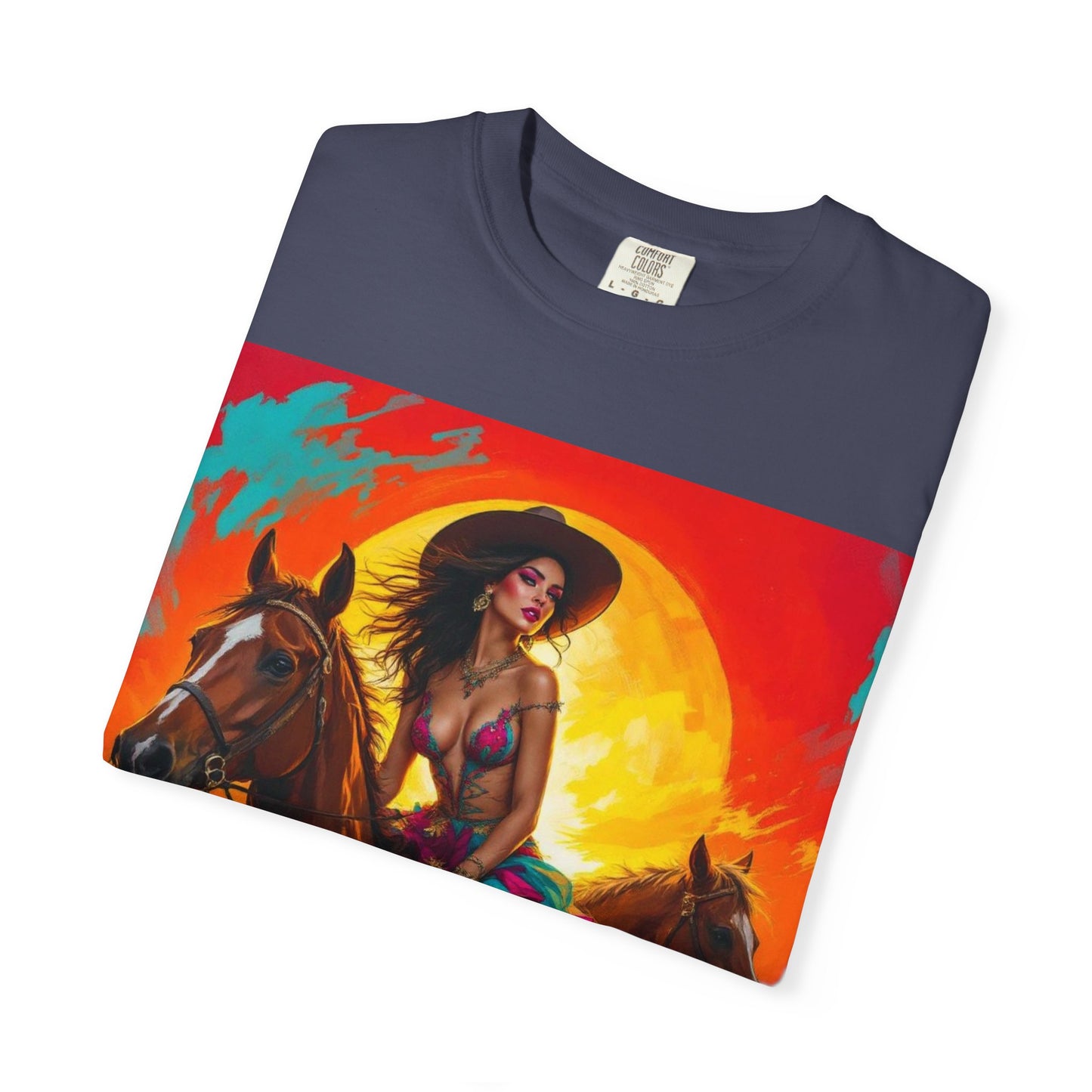 Cowgirl Sunset T-Shirt — Vibrant Western Horse Art Tee