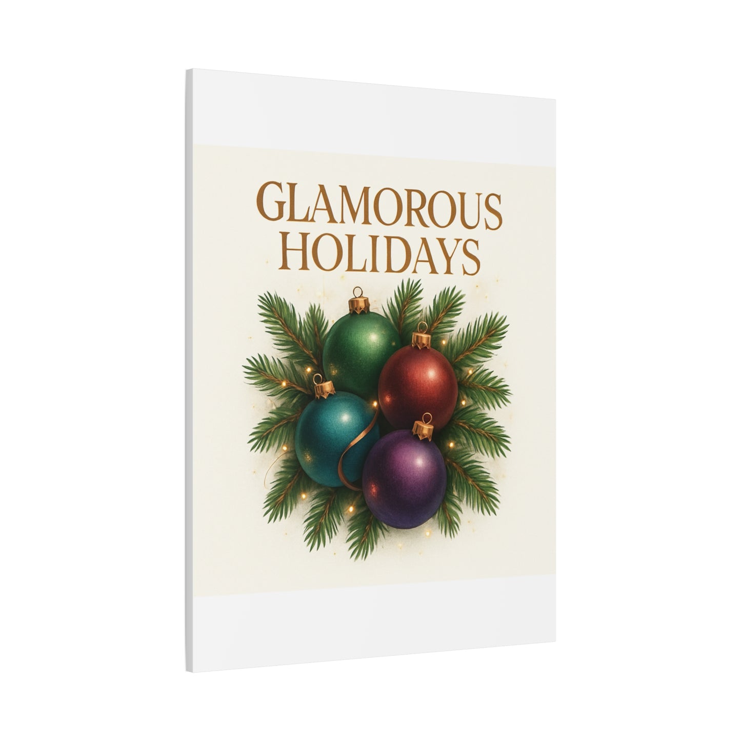 Glamorous Holidays Christmas Ornament Canvas Wall Art