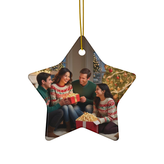 Ceramic Star Ornament — Personalized Photo Christmas Decoration