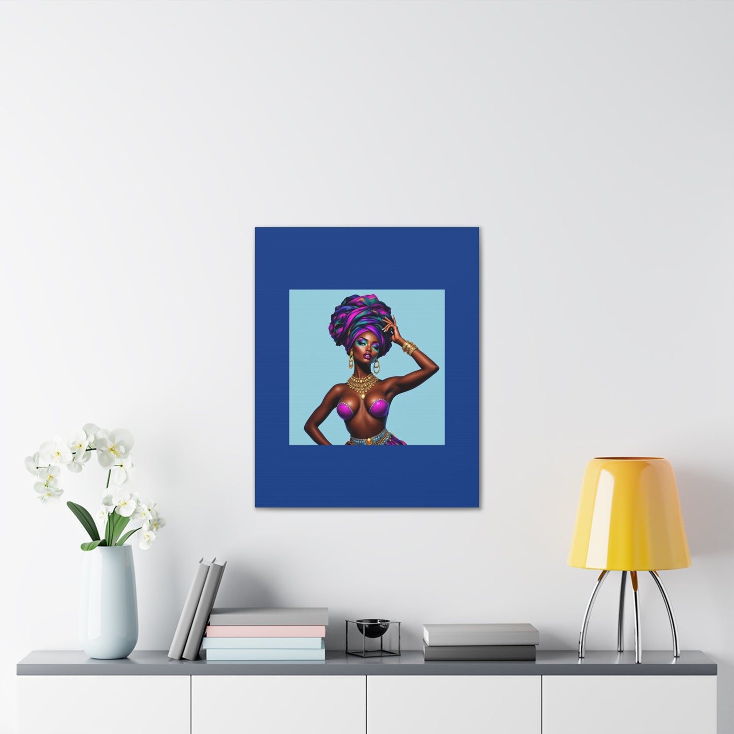 Afro Goddess Canvas Print — Vibrant Headwrap Wall Art