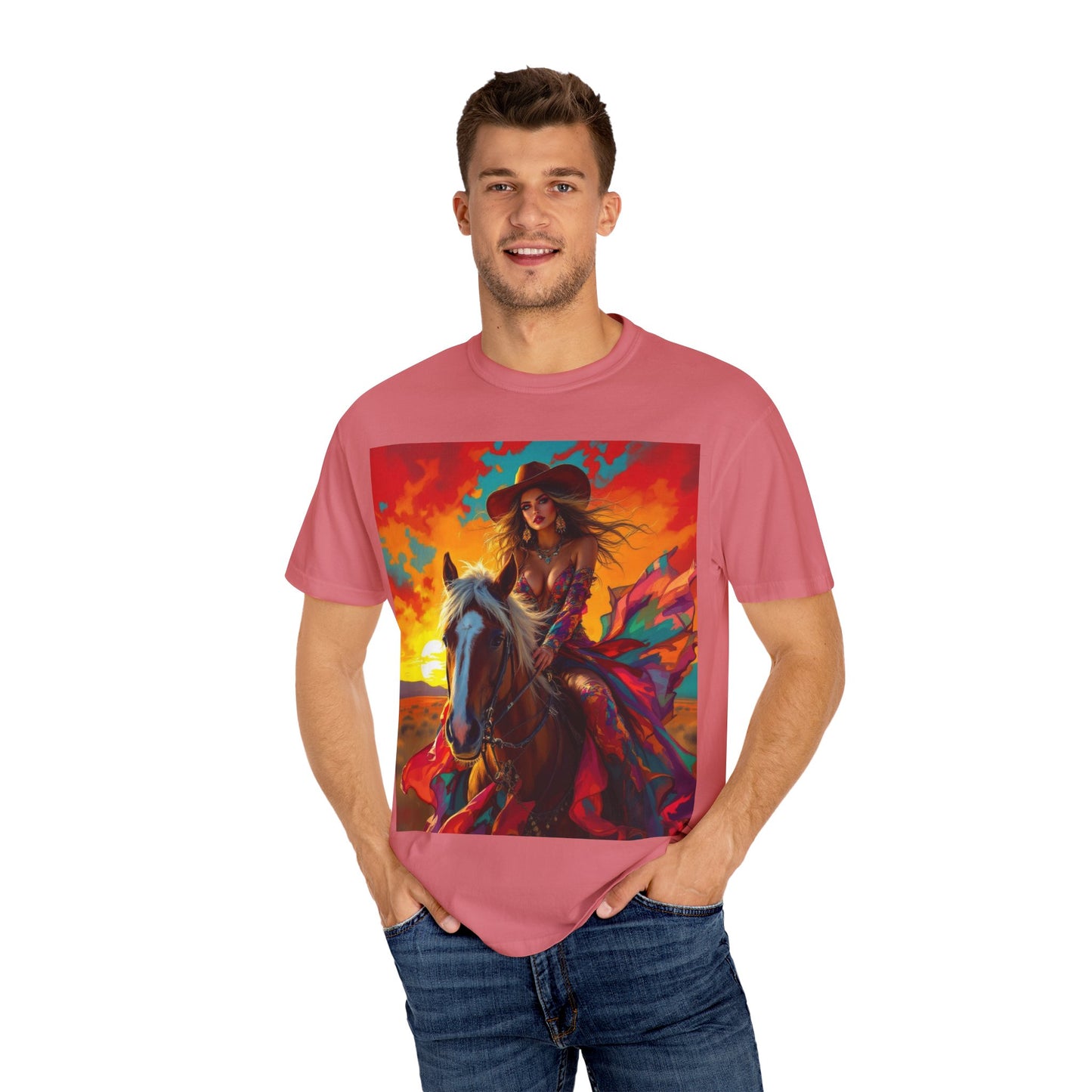 Sunset Cowgirl Horse T-Shirt