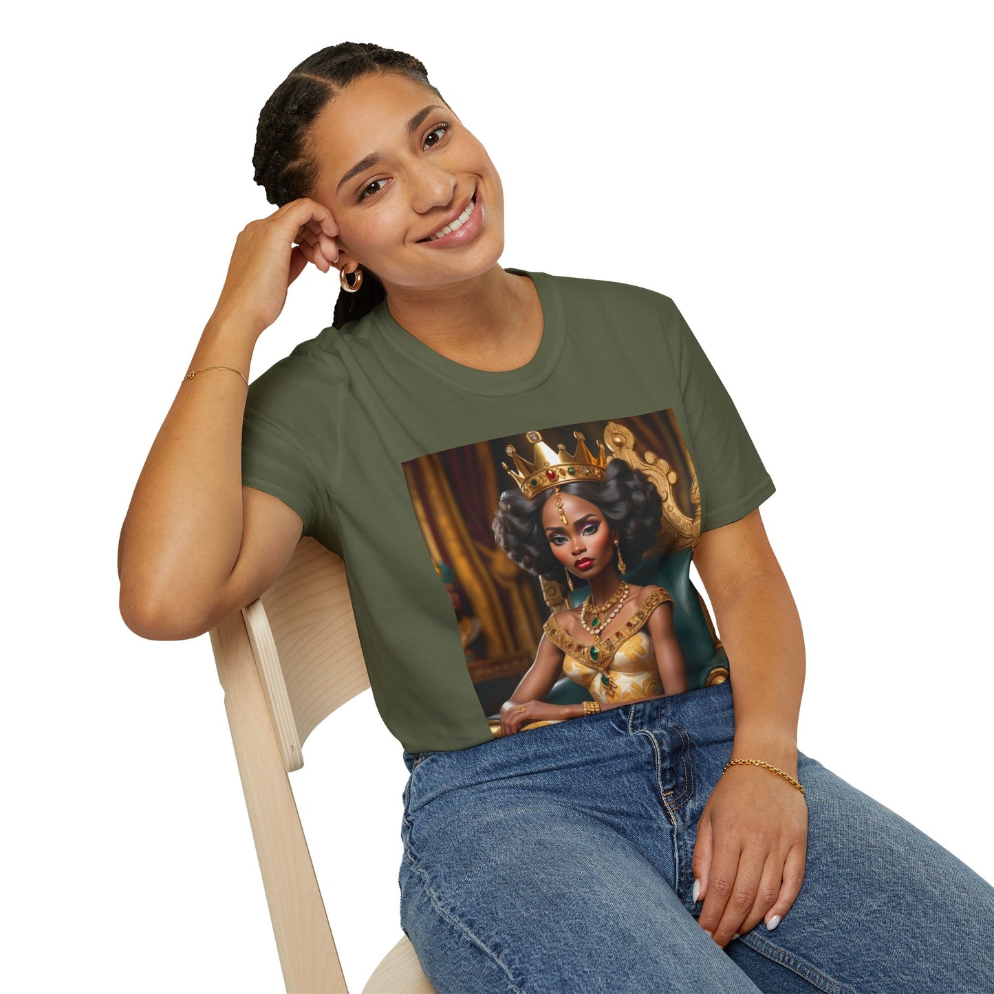 African Queen Unisex Softstyle T-Shirt - Regal and Empowering Fashion