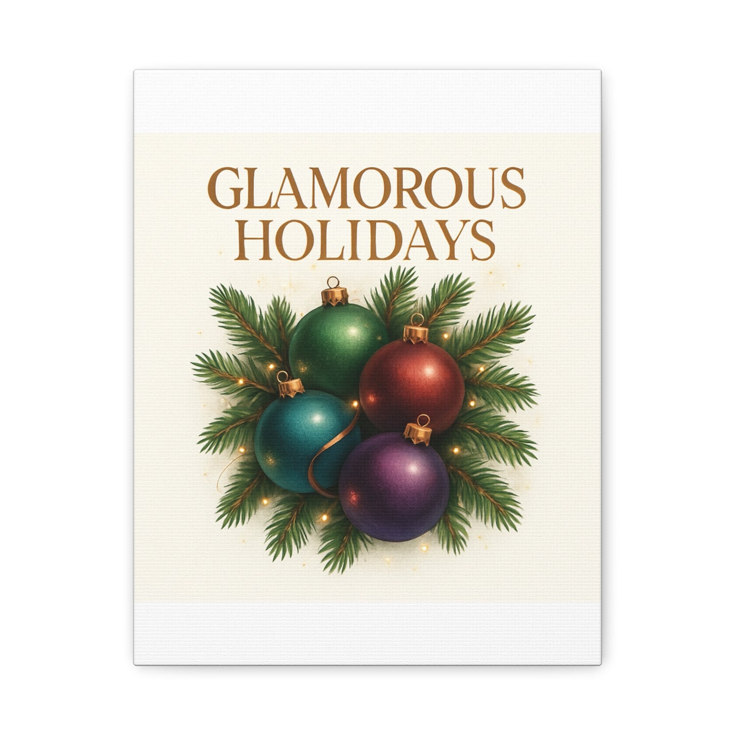 Glamorous Holidays Christmas Ornament Canvas Wall Art