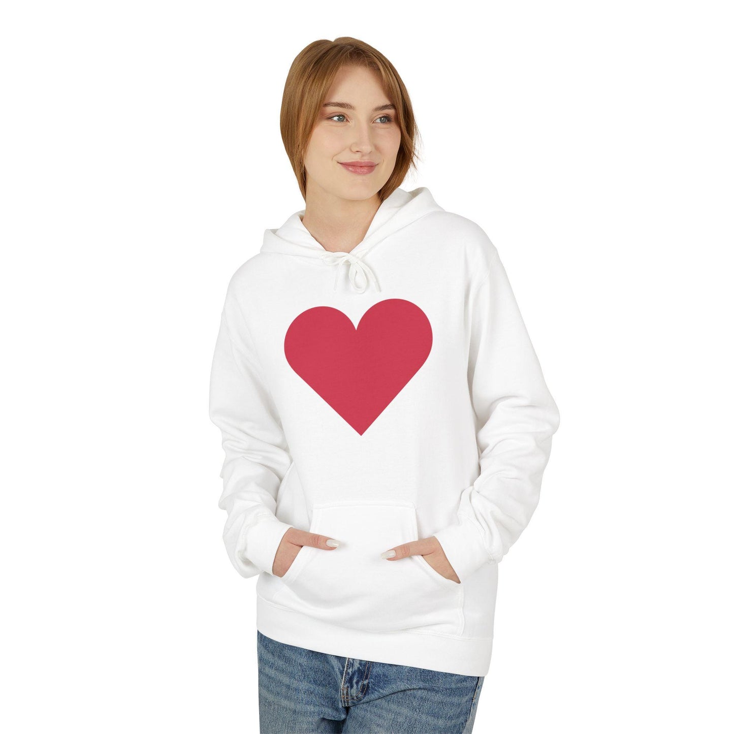 Heart Fleece Hoodie: Cozy Valentine's Day Gift