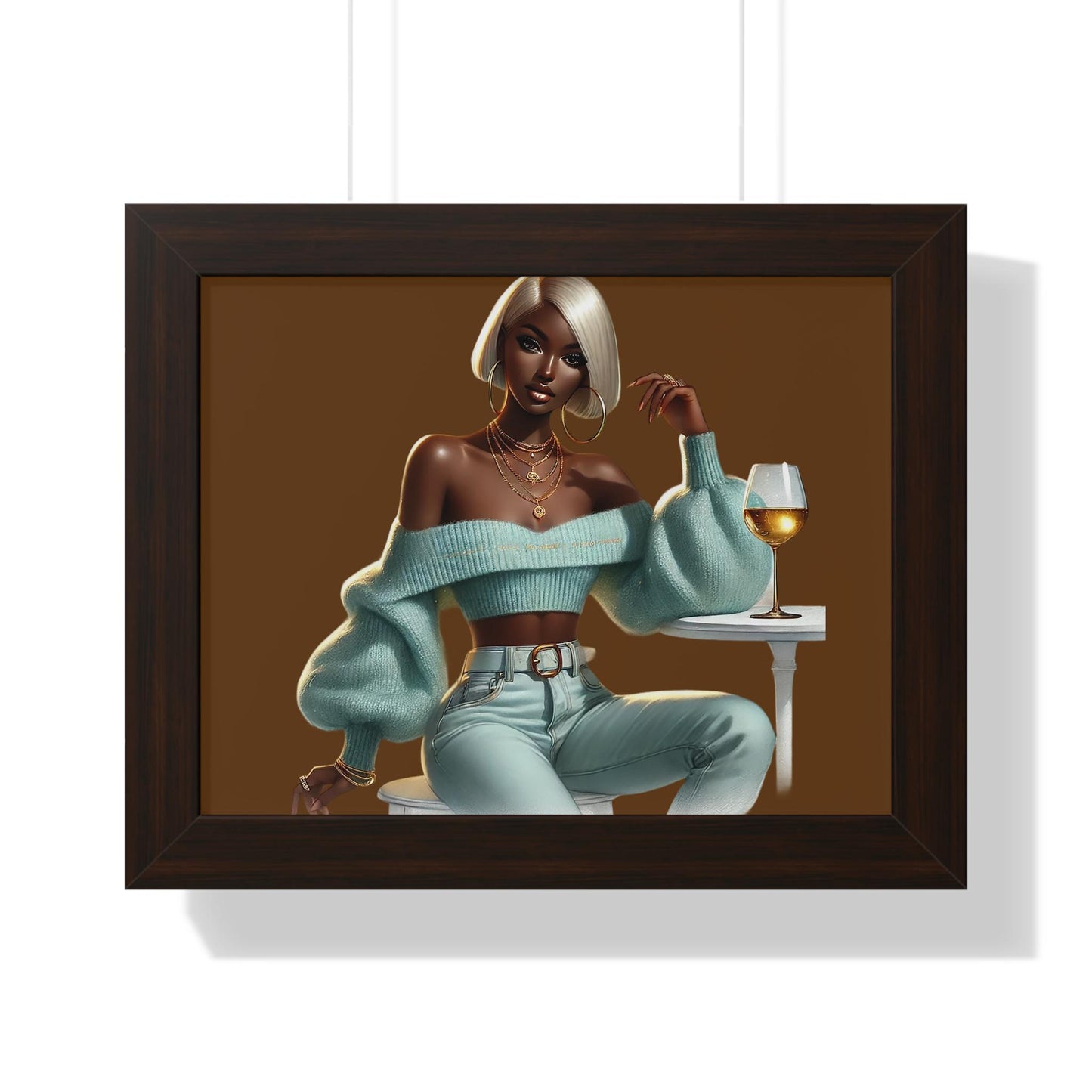 Chic Art Poster, Stylish Home Decor, Wall Art for Living Room, Wine Lover Gift, Modern Feminine Decor, Trendy Artwork