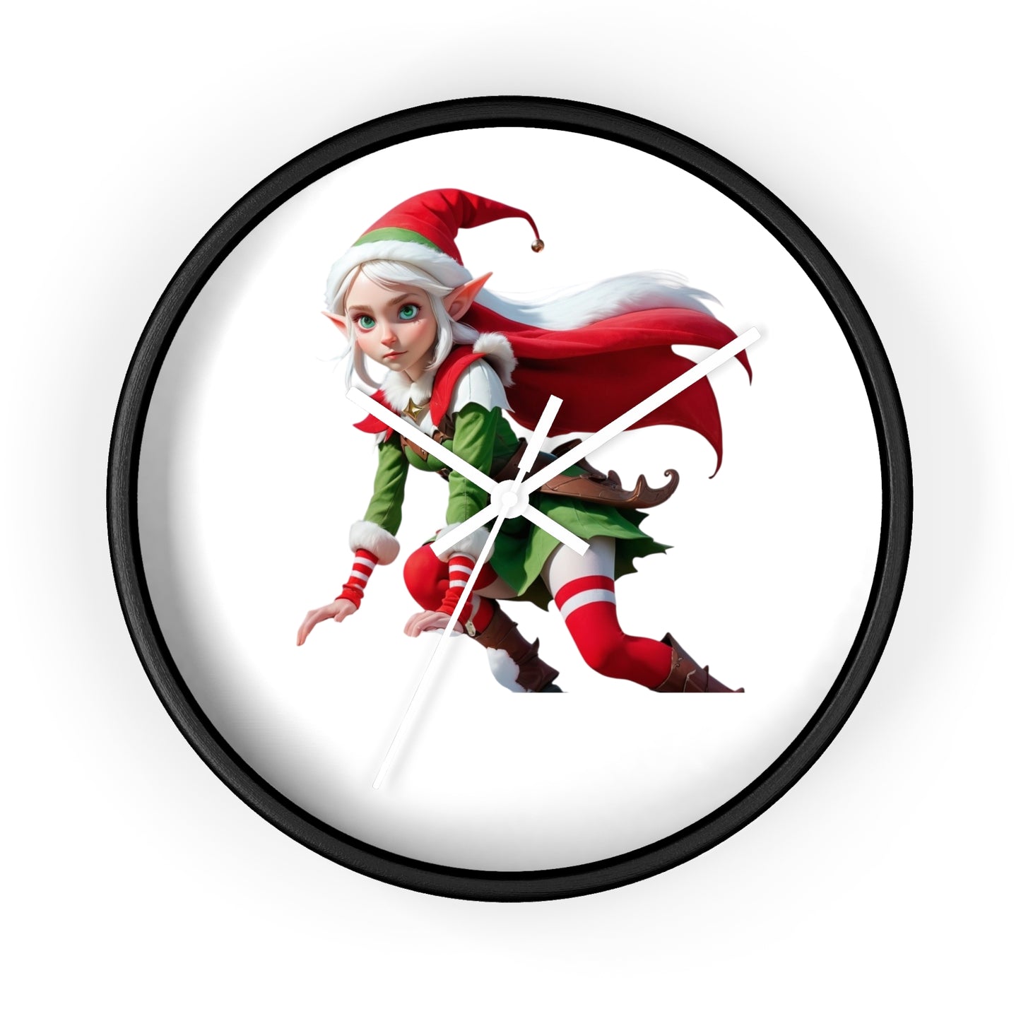 Christmas Elf Wall Clock — Festive Holiday Elf Timepiece