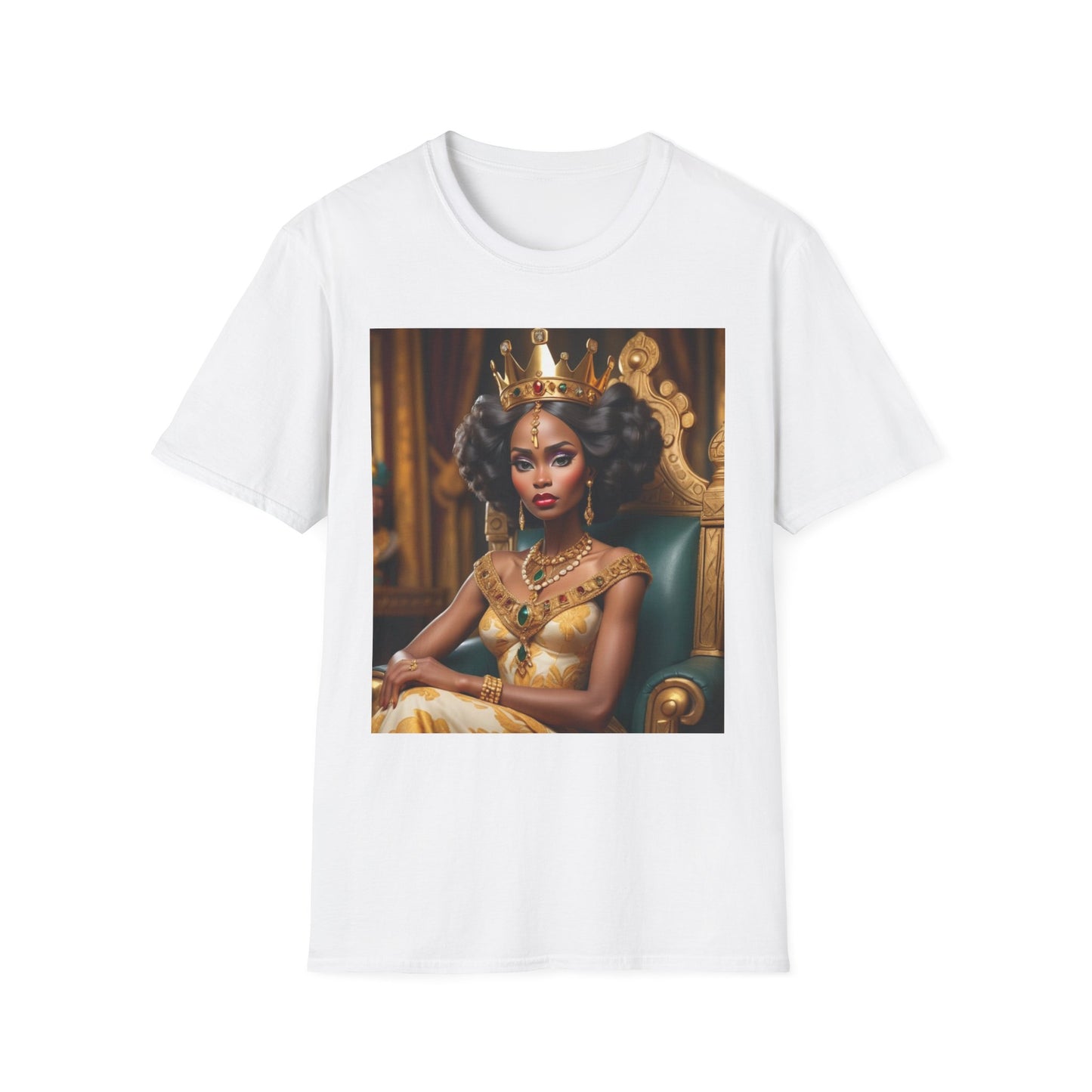African Queen Unisex Softstyle T-Shirt - Regal and Empowering Fashion
