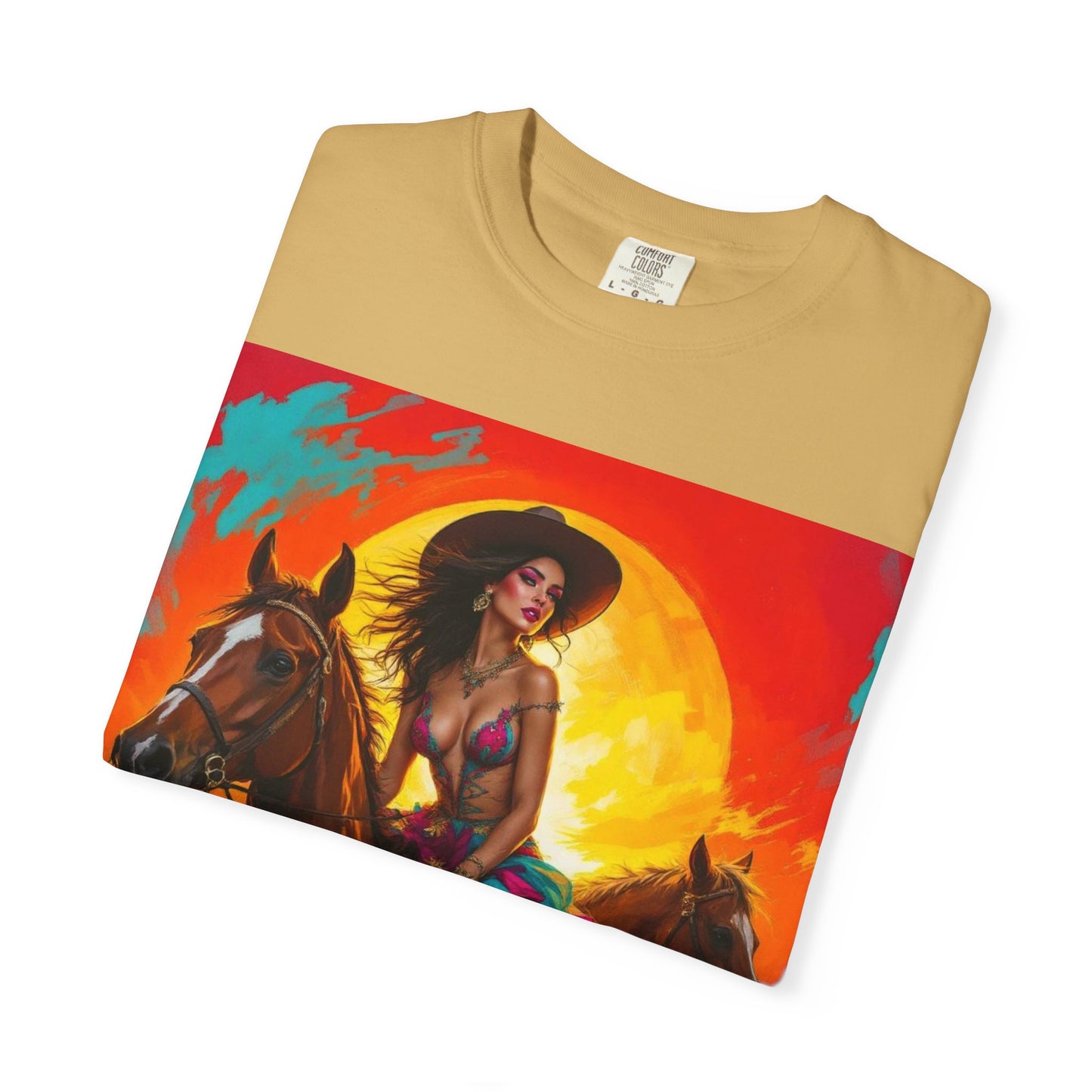 Cowgirl Sunset T-Shirt — Vibrant Western Horse Art Tee