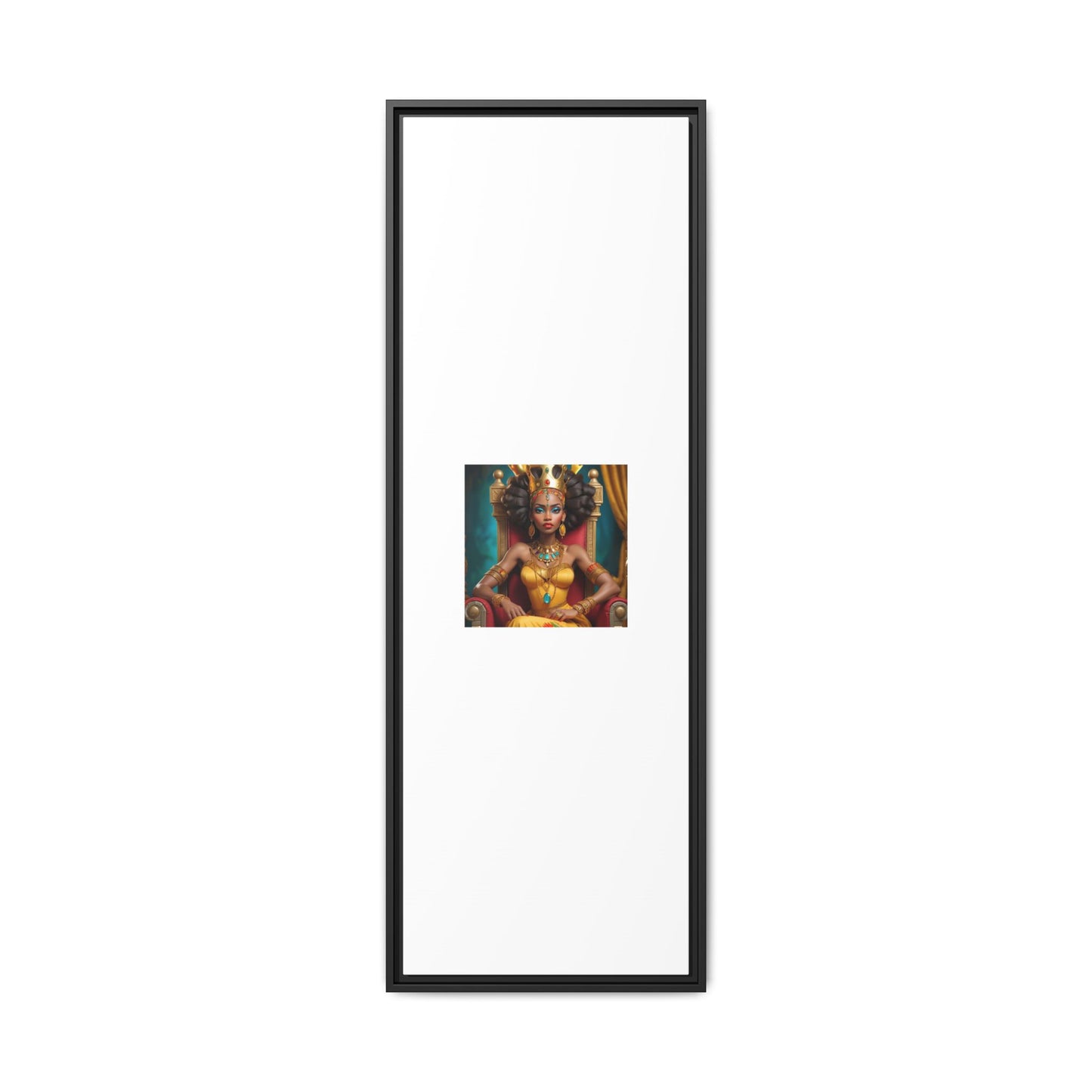 Framed Matte Canvas Art — Regal African Queen Portrait