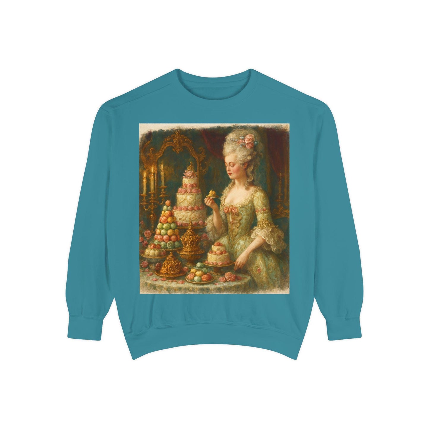 Marie Antoinette Pastry Still Life Sweatshirt | Rococo Cake Painting