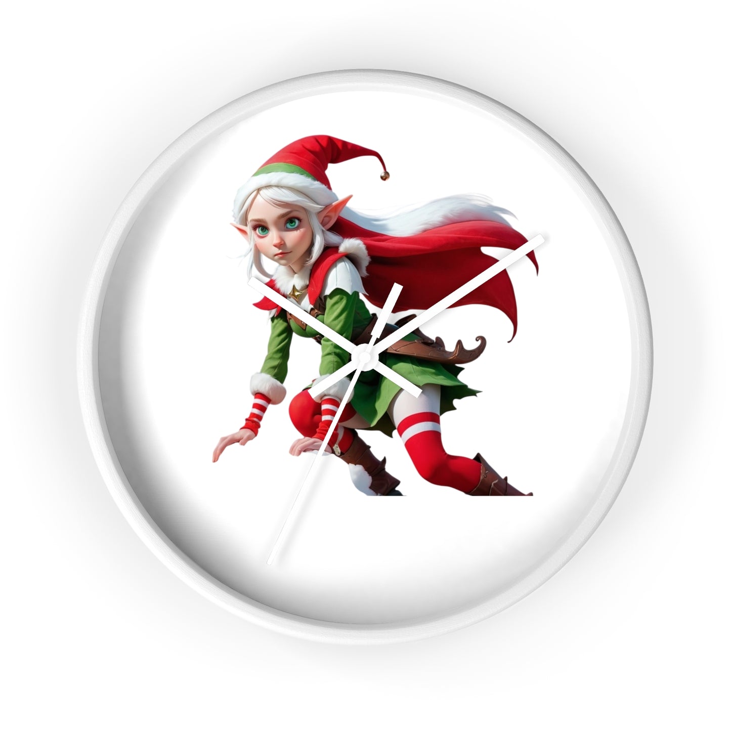 Christmas Elf Wall Clock — Festive Holiday Elf Timepiece