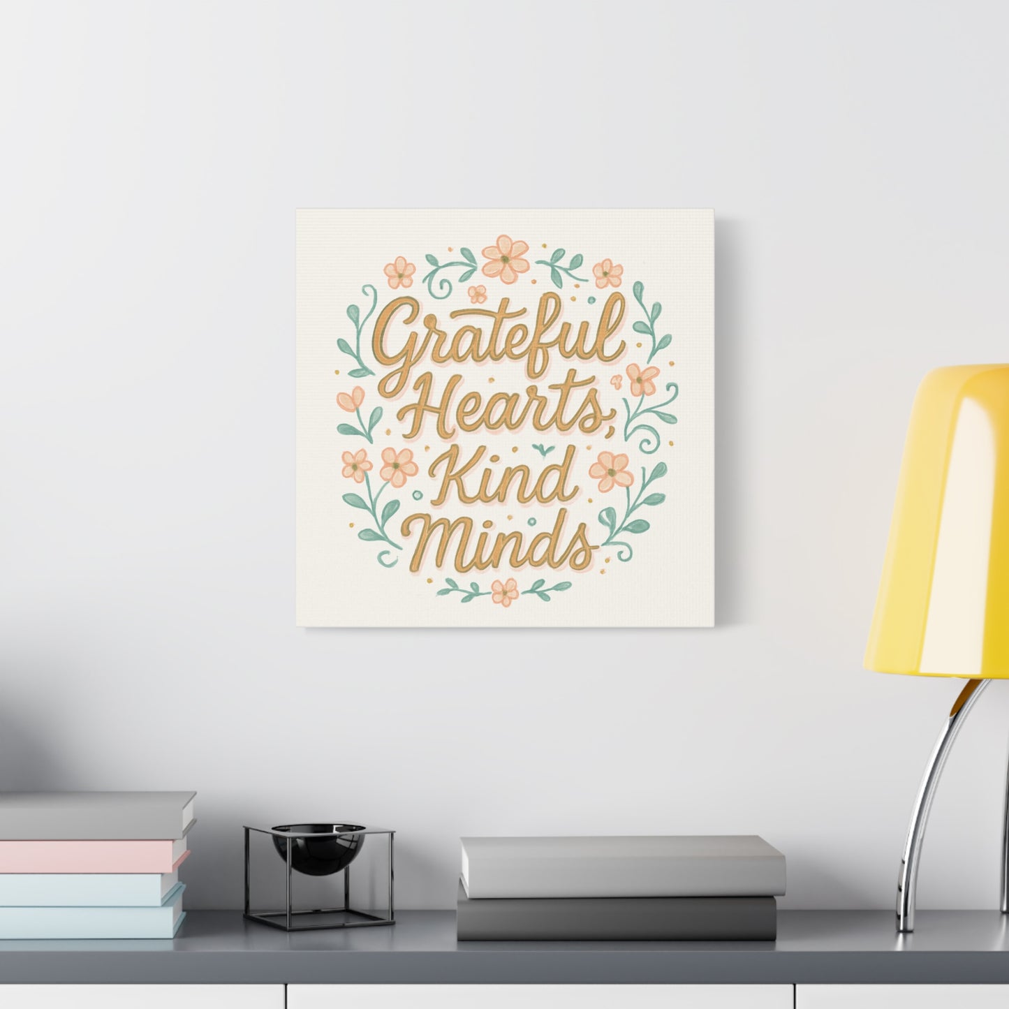 Grateful Hearts Kind Minds Canvas Wall Art