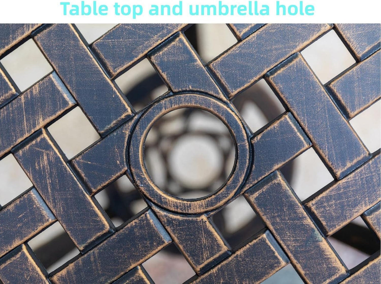 Bistro Set 3 Piece Rustproof Cast Aluminum Furniture Bronze-1