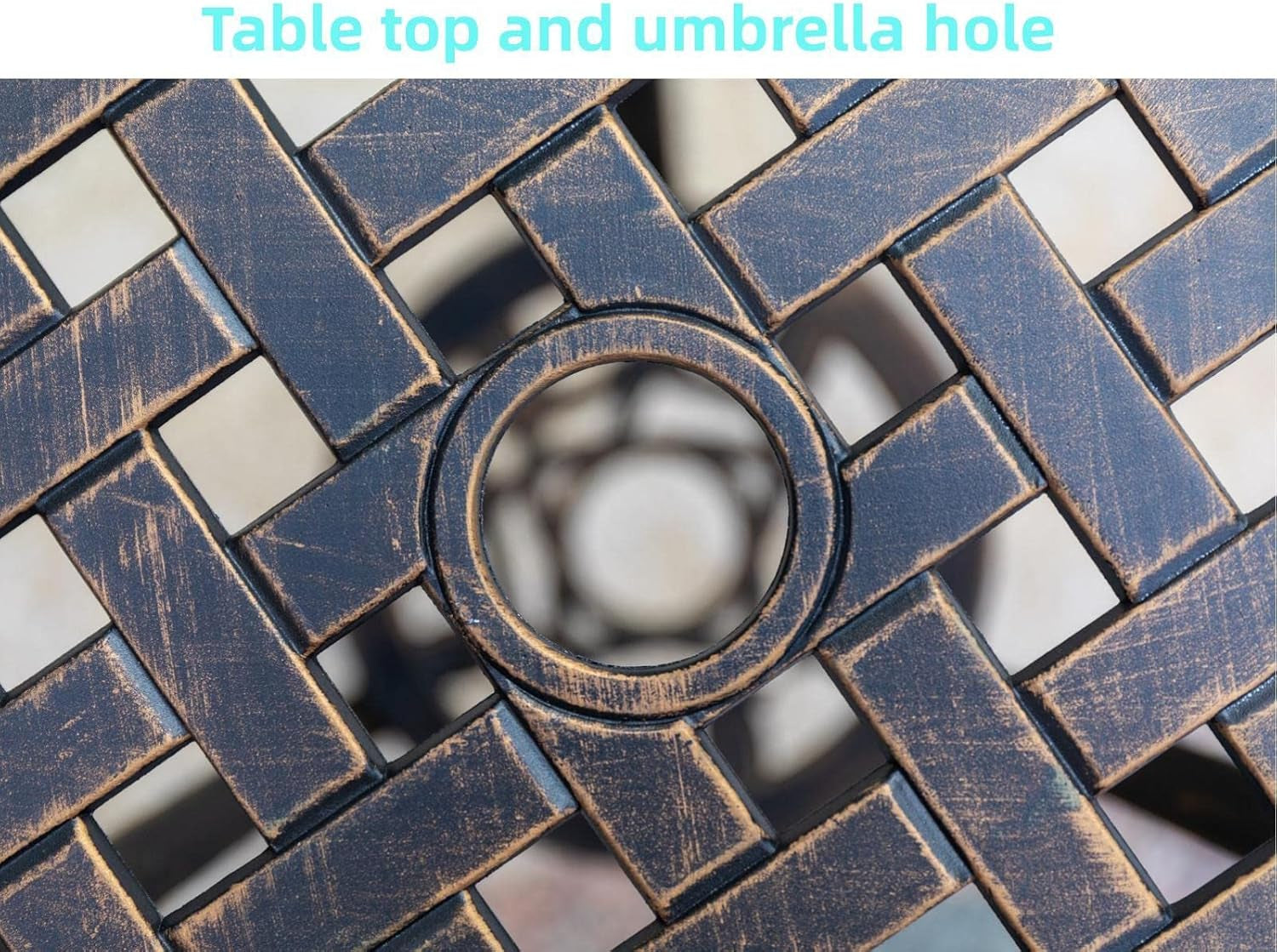 Bistro Set 3 Piece Rustproof Cast Aluminum Furniture Bronze-1