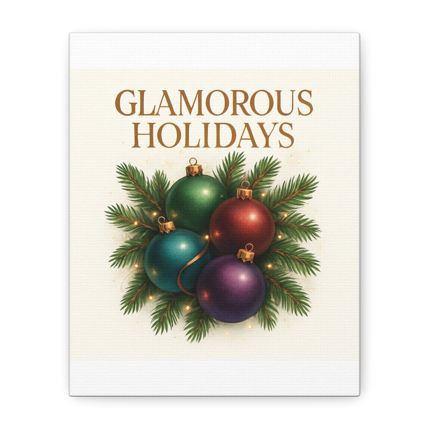 Glamorous Holidays Christmas Ornament Canvas Wall Art