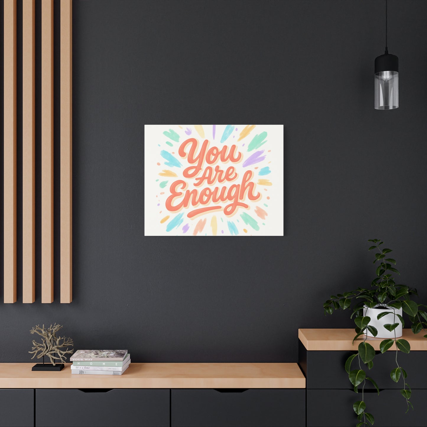 You Are Enough Canvas Wall Art — Inspirational Motivational Quote