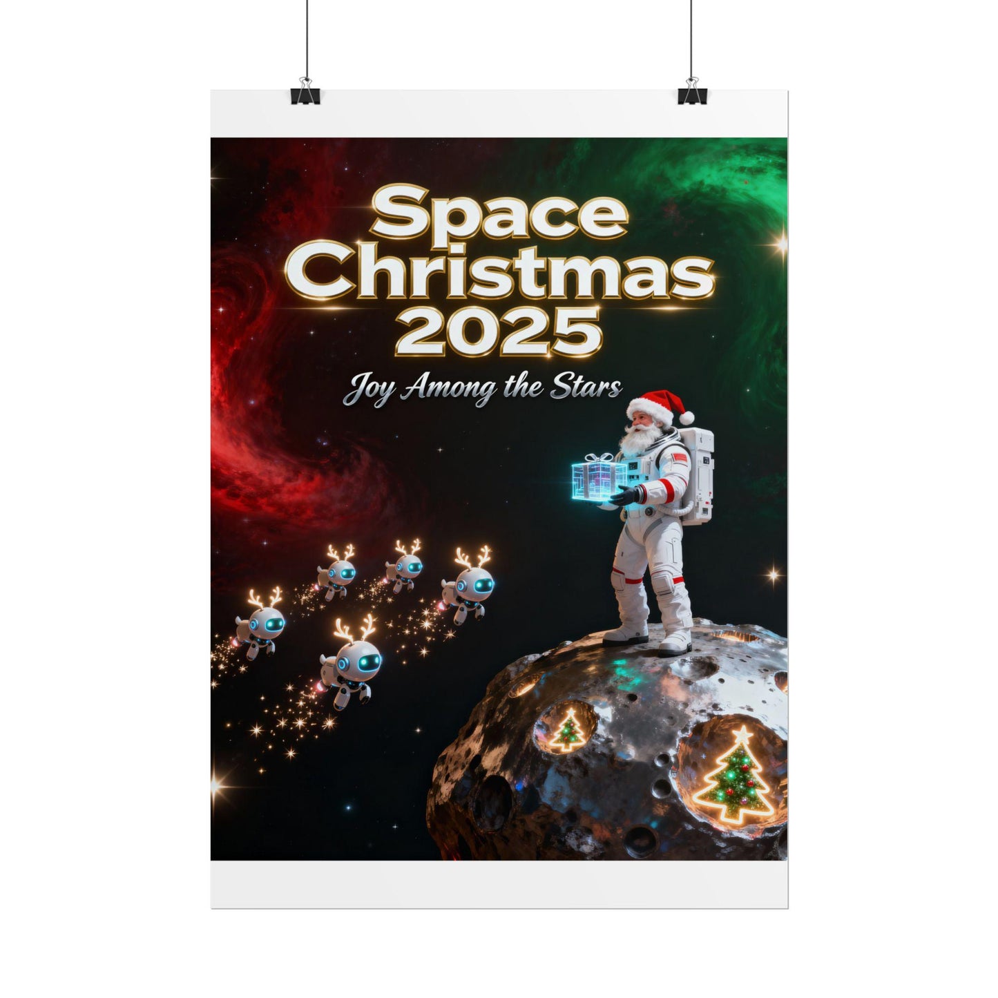 Space Christmas 2025 Rolled Poster - Joy Among the Stars, Cosmic Wall Art, Space-Themed Holiday Decor, Astronaut Christmas Gift, [...]