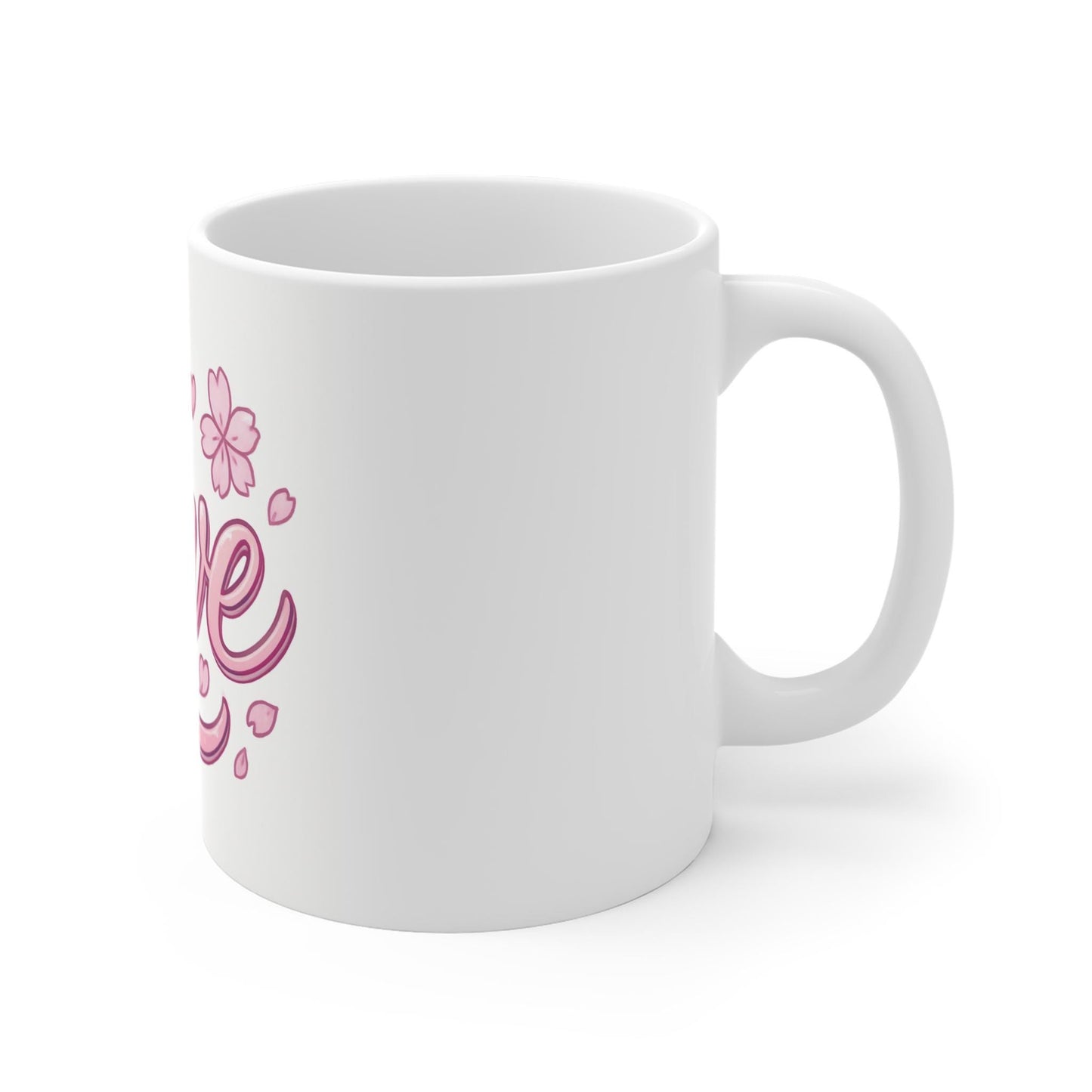 Floral Love Coffee Mug: Valentine's Day Gift, 11oz Ceramic