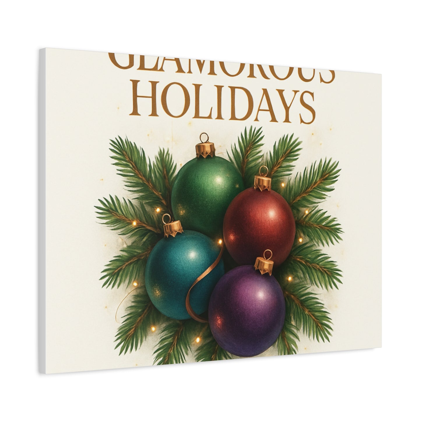 Glamorous Holidays Christmas Ornament Canvas Wall Art