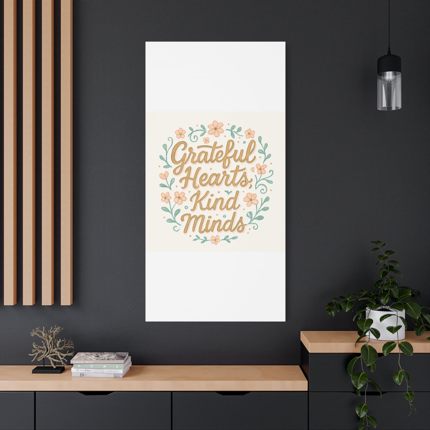 Grateful Hearts Kind Minds Canvas Wall Art