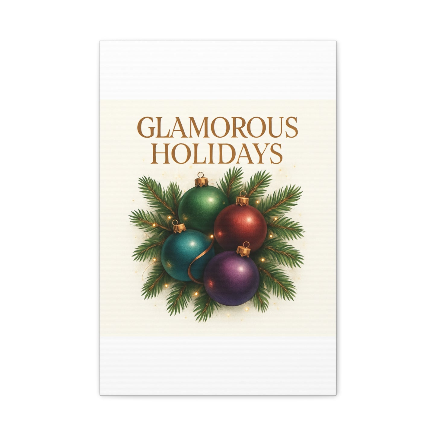 Glamorous Holidays Christmas Ornament Canvas Wall Art