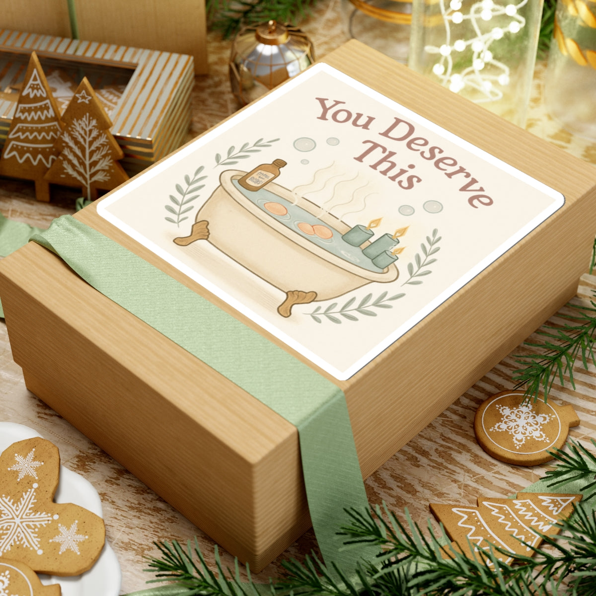 You Deserve This Bath Sticker — Self-Care Kiss-Cut Vinyl Decal