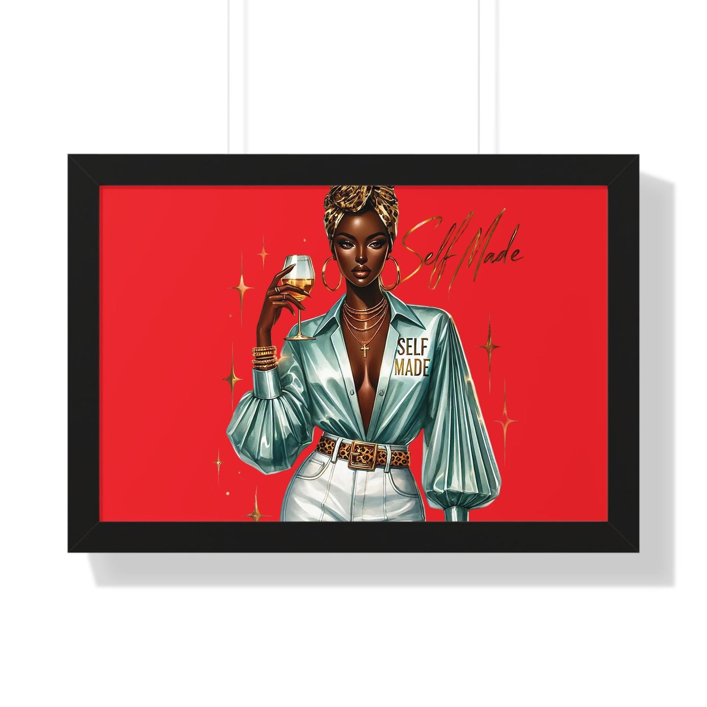 Framed Inspirational Wall Art, Self Made Poster, Empowering Home Decor, Motivational Gift, Modern Artwork, Stylish Living Room Decor