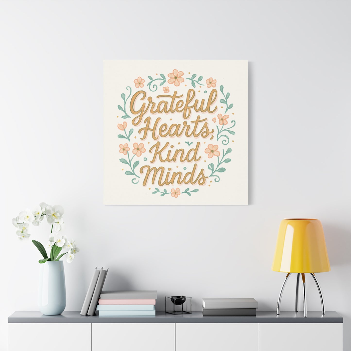 Grateful Hearts Kind Minds Canvas Wall Art