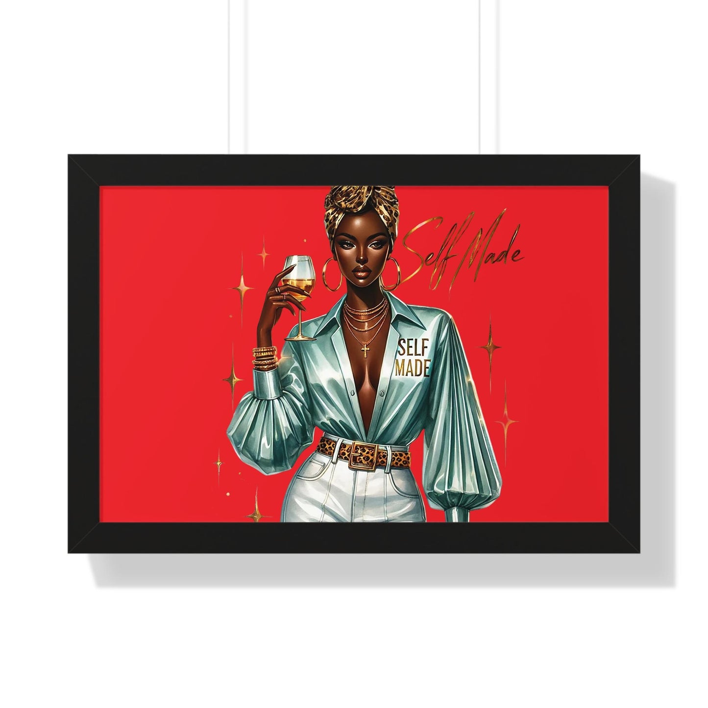 Framed Inspirational Wall Art, Self Made Poster, Empowering Home Decor, Motivational Gift, Modern Artwork, Stylish Living Room Decor