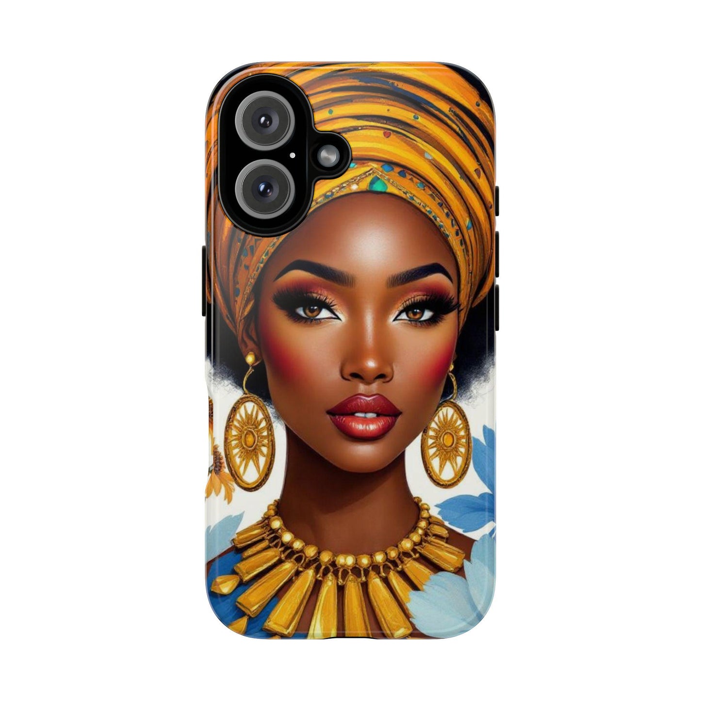 Stylish Phone Case with African Queen Design, Unique Holder for iPhone, Protective Cover, Gift for Her, Fashion Accessory