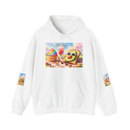 Whimsical Foodie Hoodie, Cozy Sweatshirt, Fun Gift for Food Lovers, Cute Fashion for Any Occasion, Unique Streetwear Style