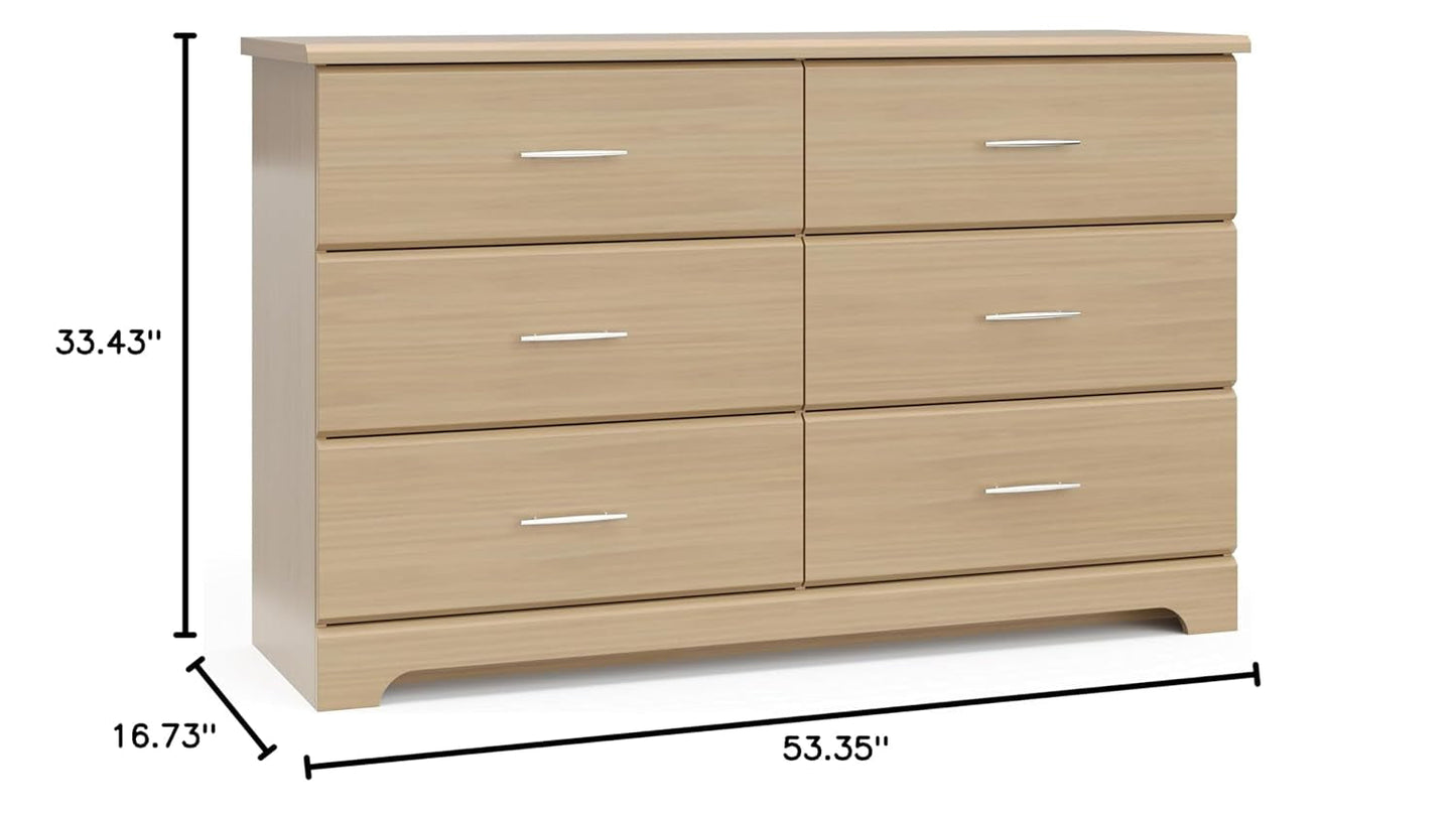 Brookside 6 Drawer Dresser Driftwood Nursery Furniture