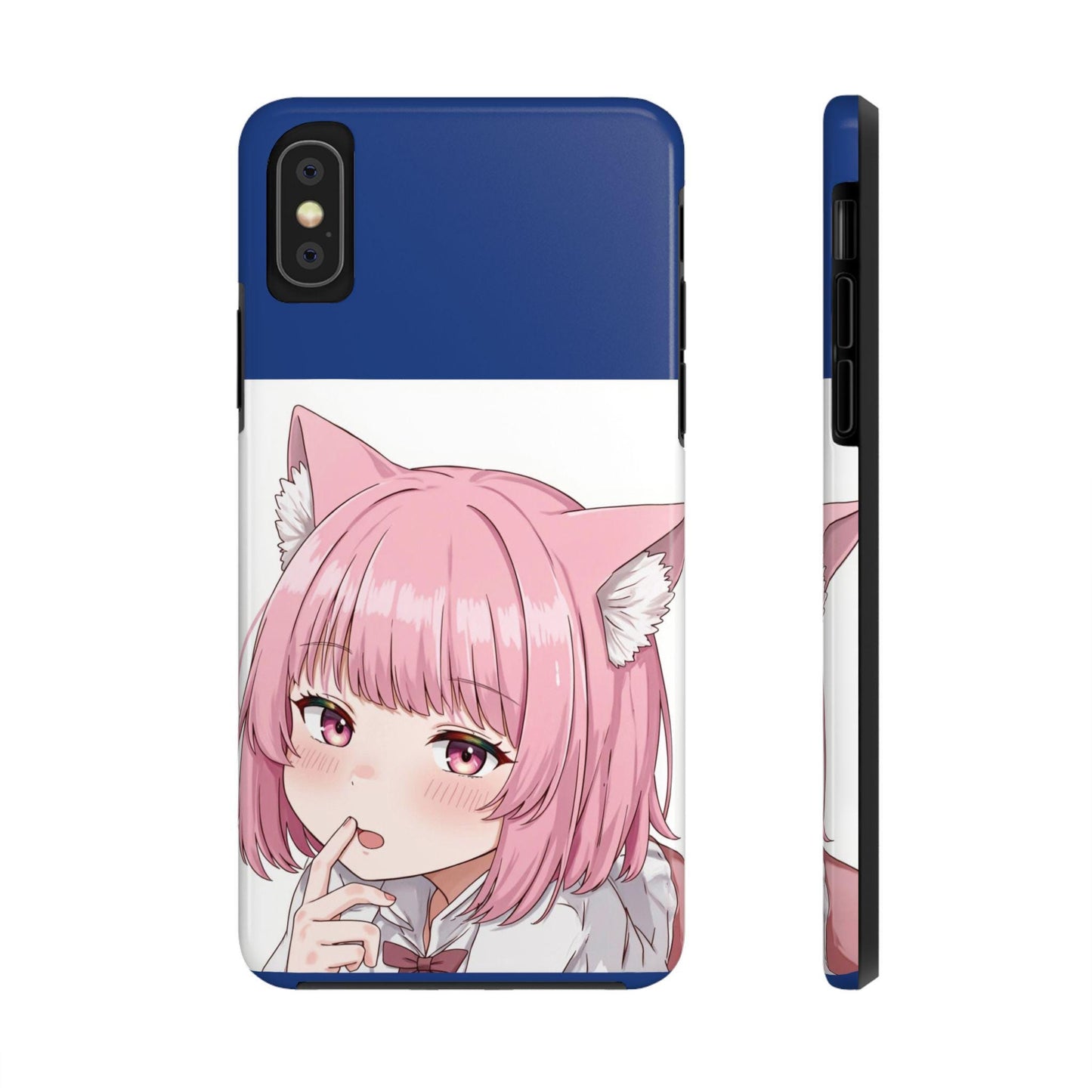 Cute Cat Ear Tough Phone Case - Kawaii Aesthetic Protection, Anime Gift for Teens & Adults, Unique Phone Cover, Perfect for Birthdays