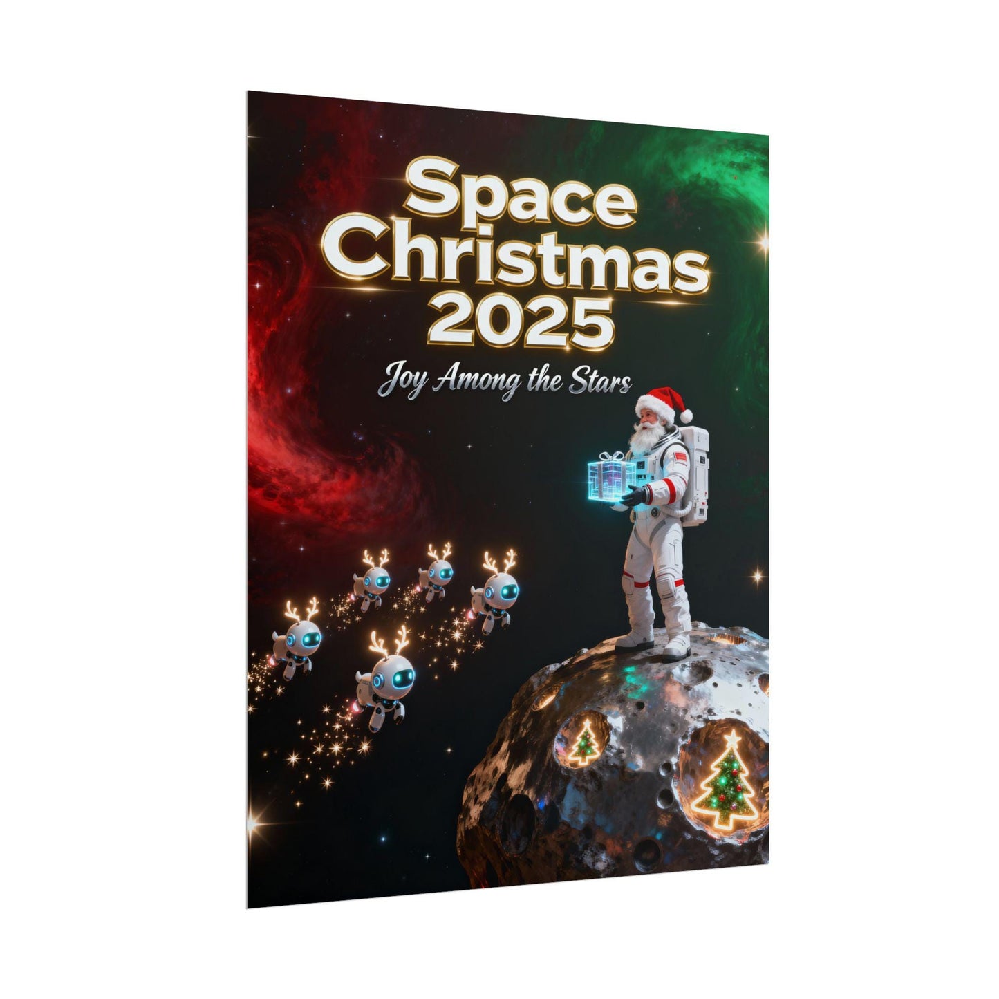 Space Christmas 2025 Rolled Poster - Joy Among the Stars, Cosmic Wall Art, Space-Themed Holiday Decor, Astronaut Christmas Gift, [...]