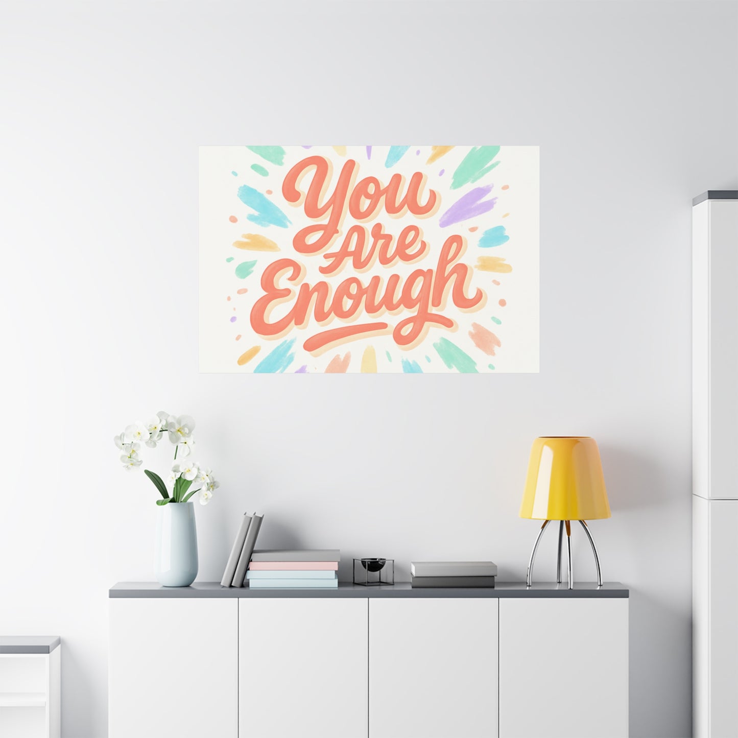 You Are Enough Canvas Wall Art — Inspirational Motivational Quote