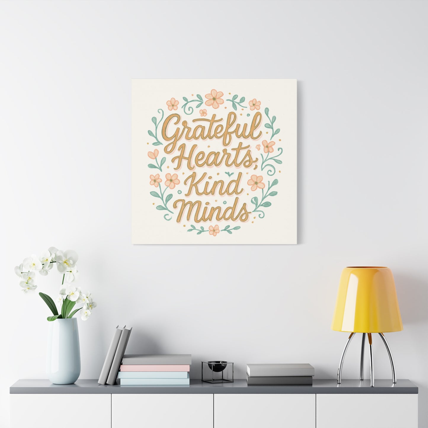 Grateful Hearts Kind Minds Canvas Wall Art