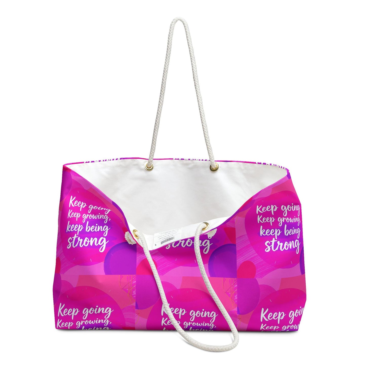 Inspirational Weekender Bag, Travel Tote, Gym Bag, Gifts for Her, Motivational Quote Bag, Weekend Getaway Essentials