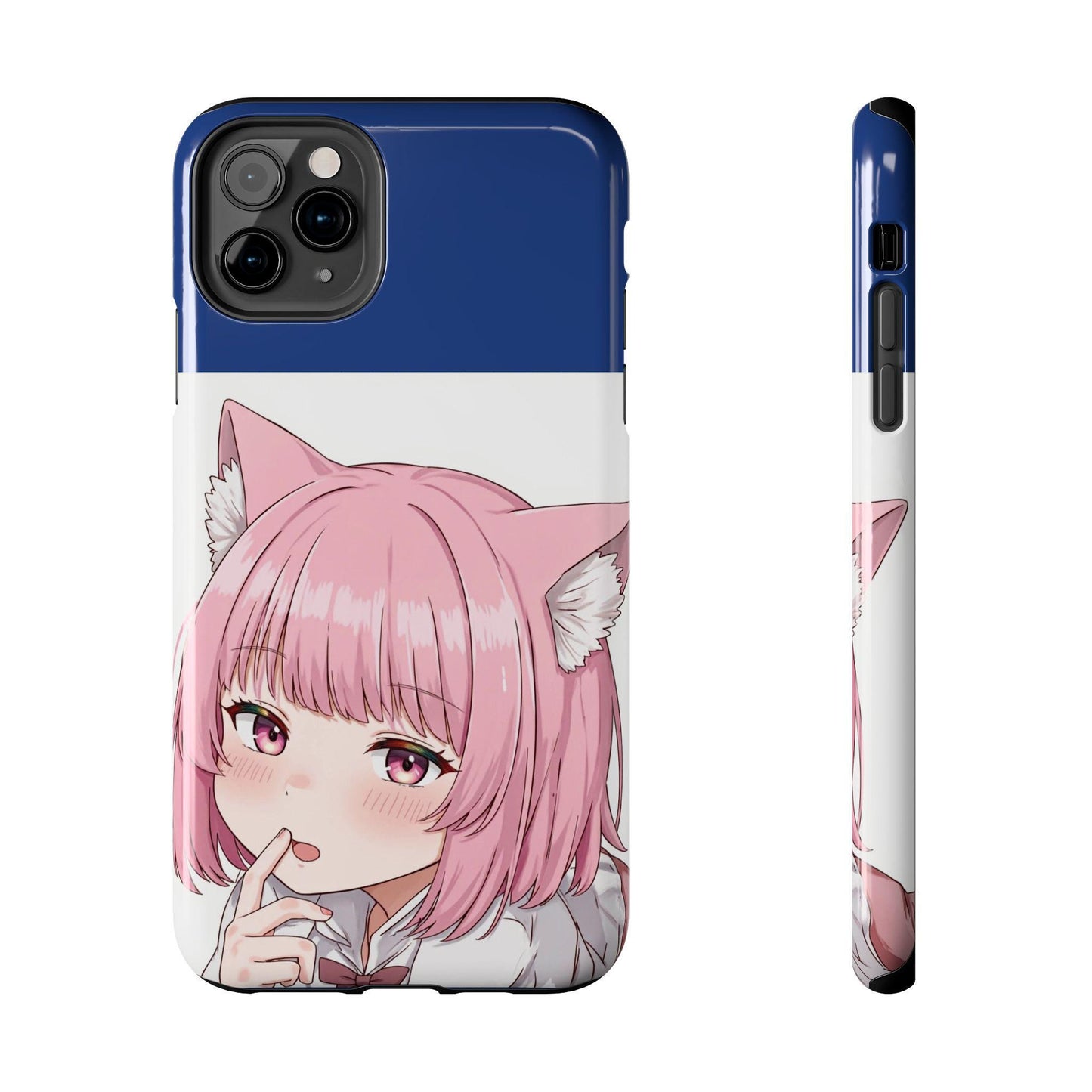 Cute Cat Ear Tough Phone Case - Kawaii Aesthetic Protection, Anime Gift for Teens & Adults, Unique Phone Cover, Perfect for Birthdays