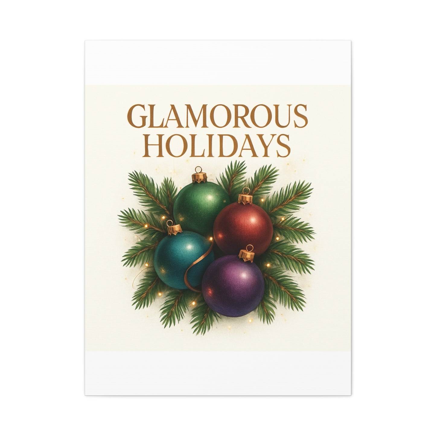 Glamorous Holidays Christmas Ornament Canvas Wall Art